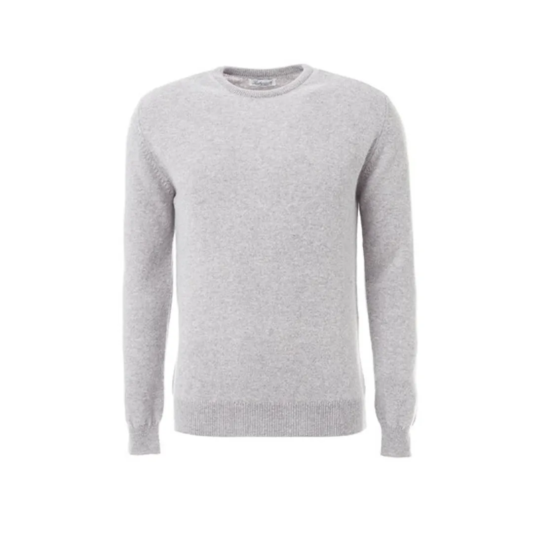 Grey wool round neck sweater