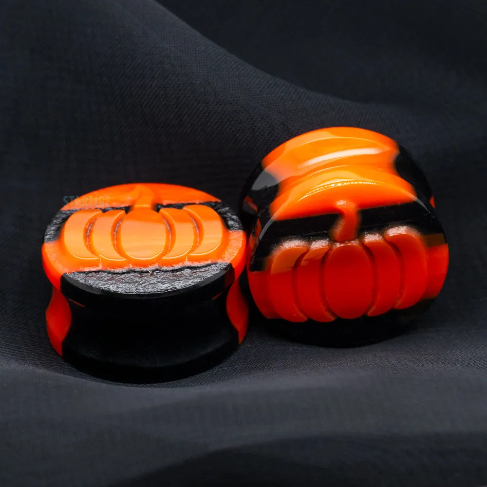 Halloween Pumpkin Glass Plugs