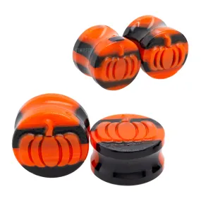 Halloween Pumpkin Glass Plugs