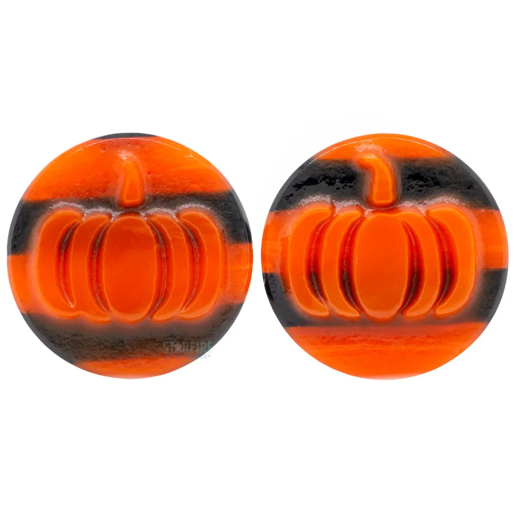 Halloween Pumpkin Glass Plugs