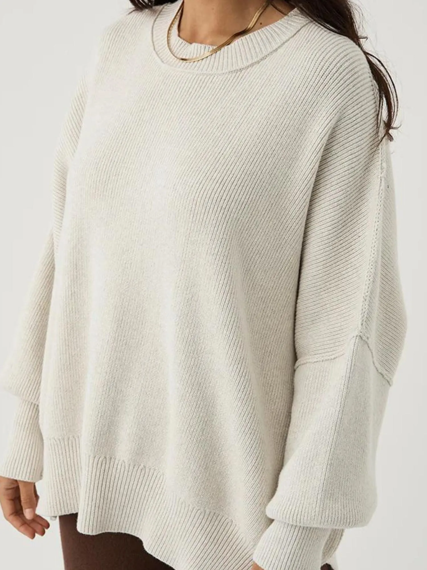 Harper Knit Sweater | Grey Marle