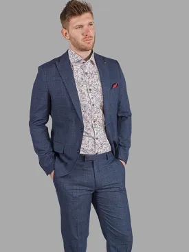 Harry Brown Finley Check Navy Blazer