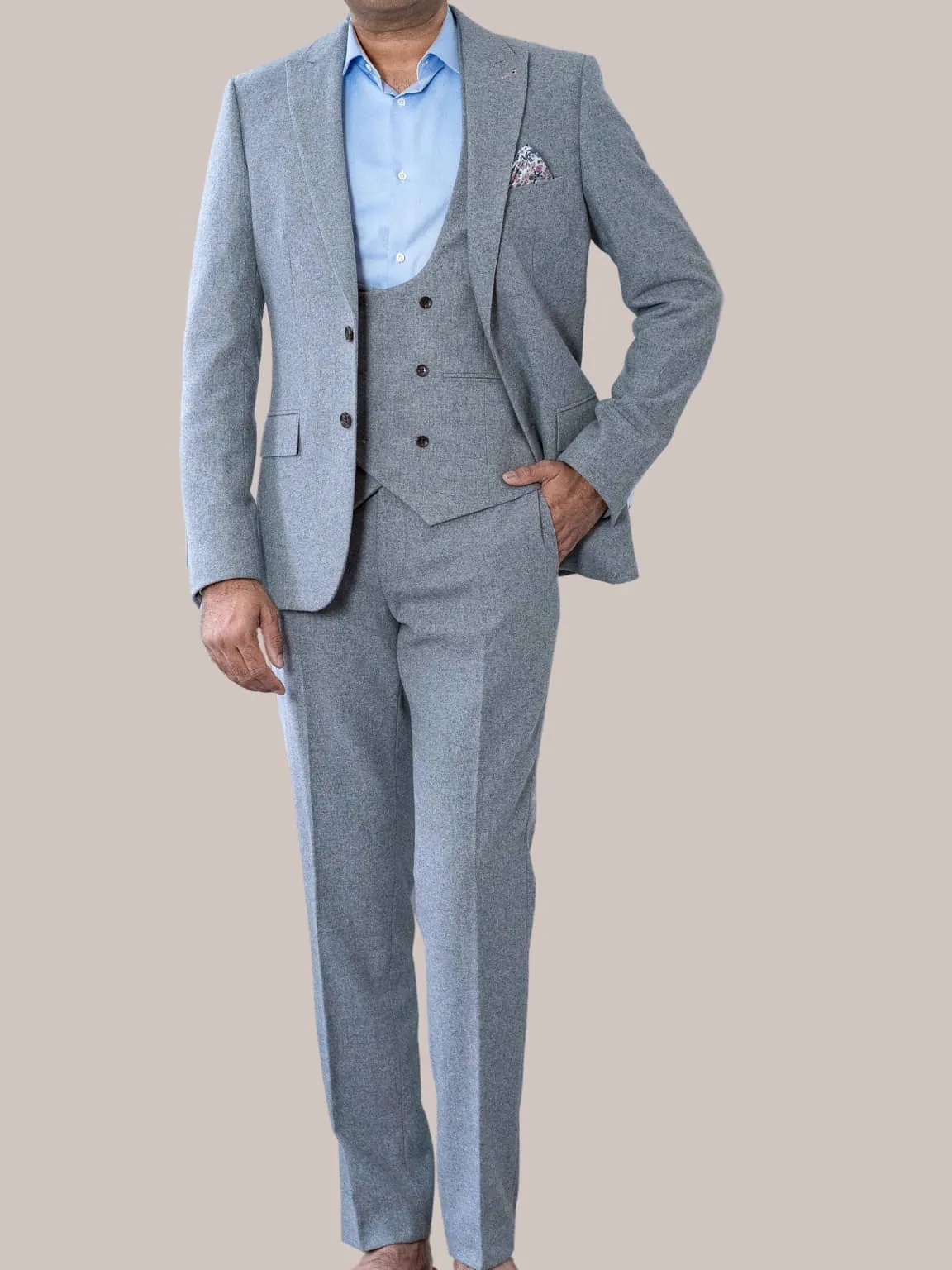 Harry Brown Ralph Grey Flannel 3 Piece Suit