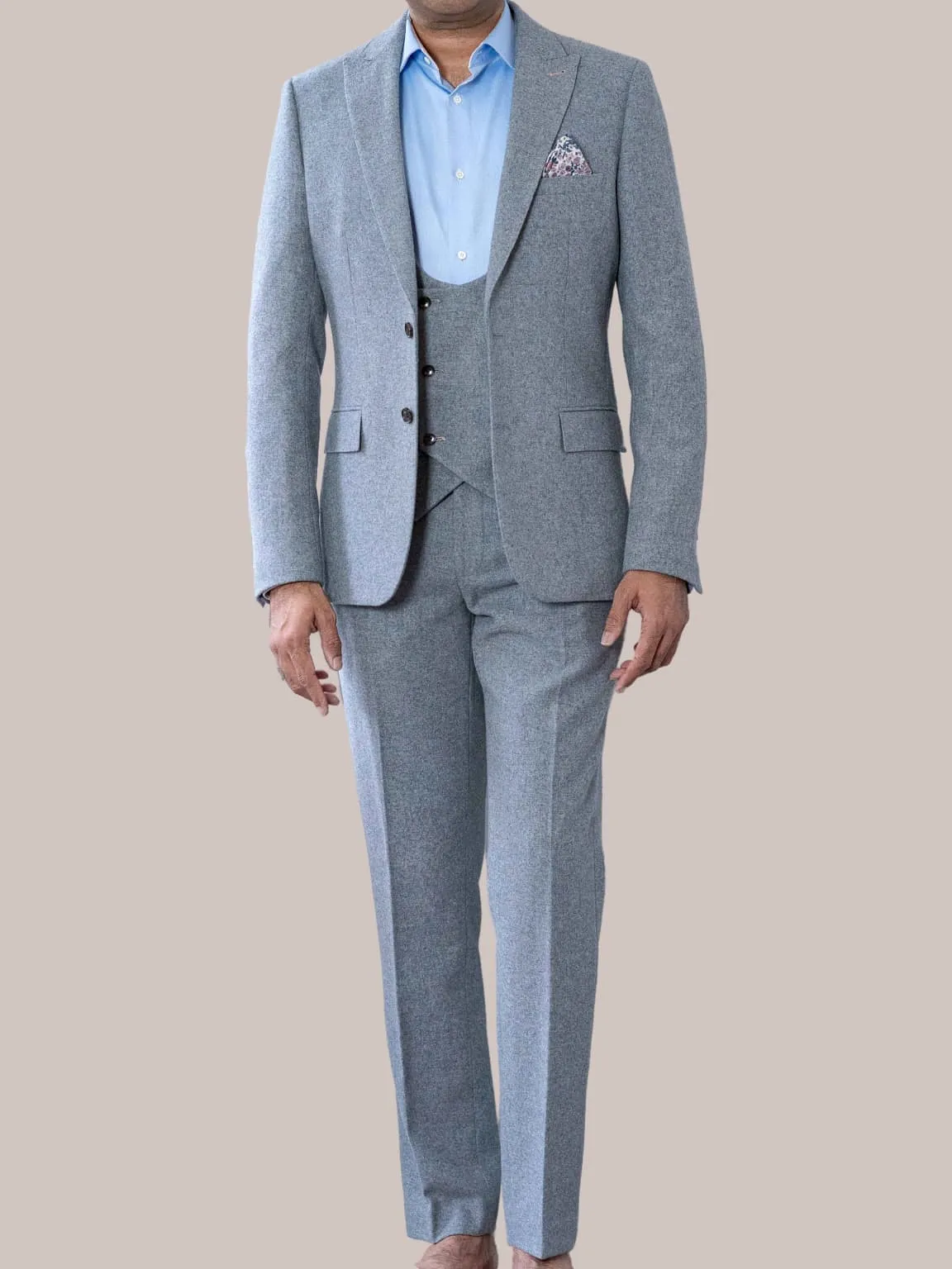 Harry Brown Ralph Grey Flannel 3 Piece Suit