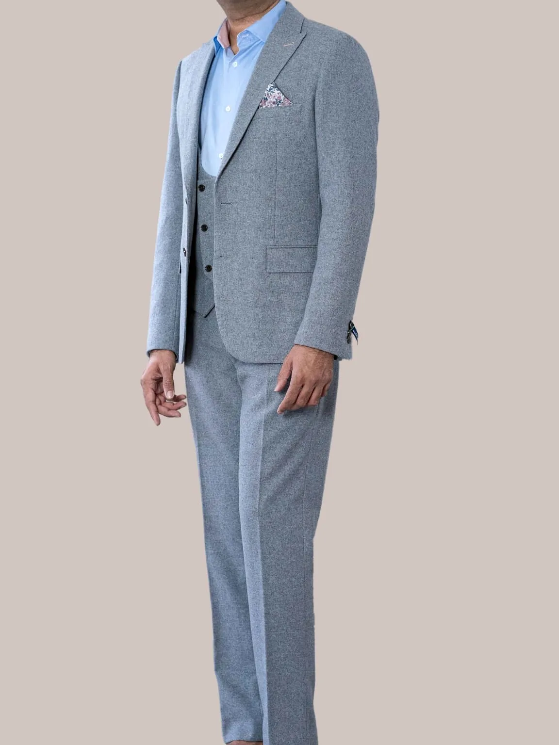 Harry Brown Ralph Grey Flannel 3 Piece Suit