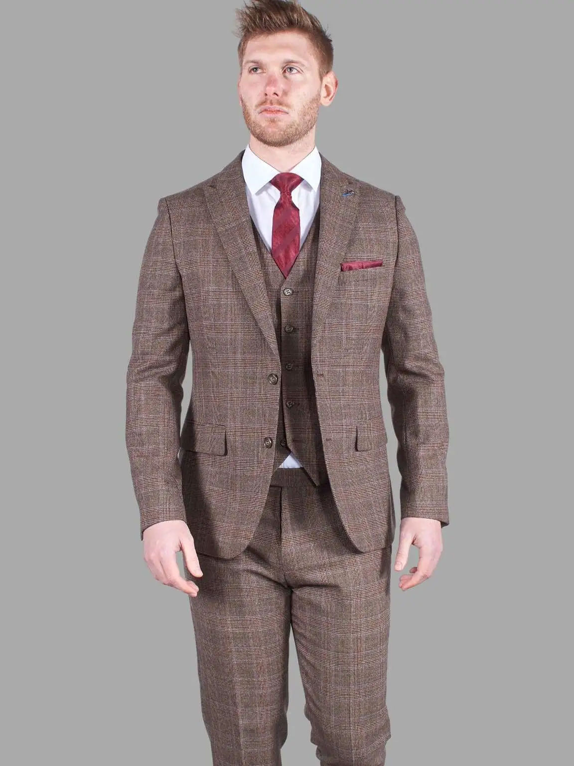 Harry Brown Tyler Brown Check 3 Piece Suit