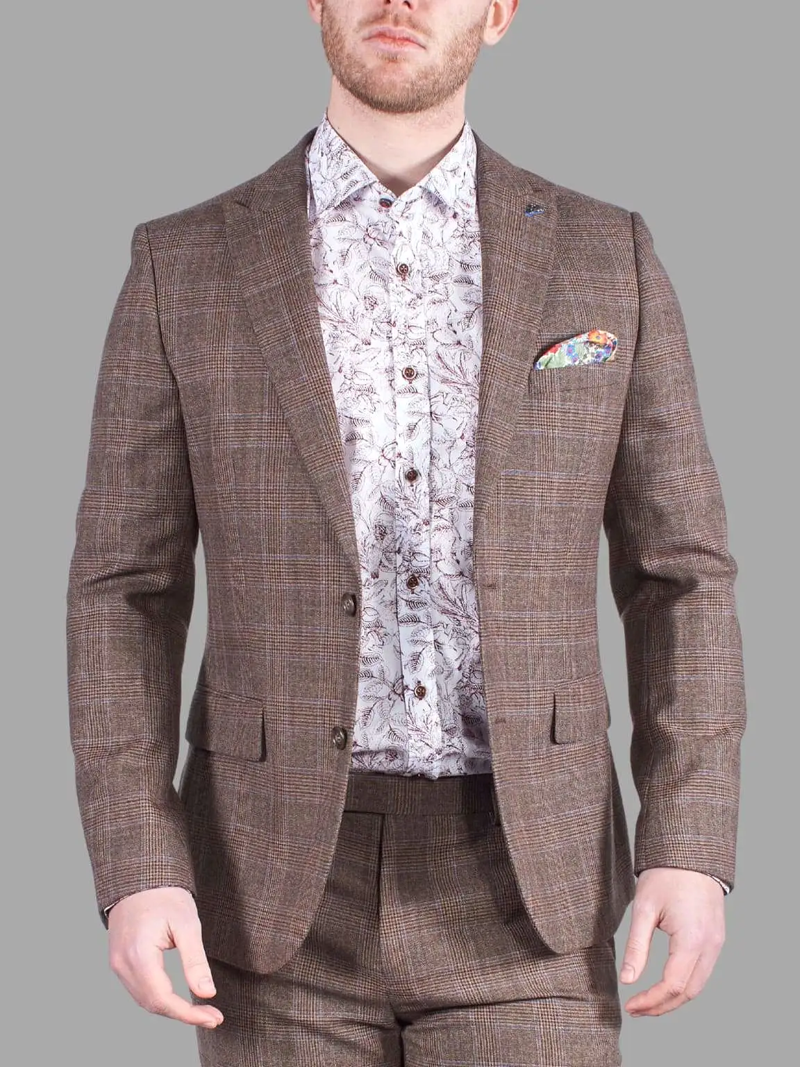 Harry Brown Tyler Brown Check 3 Piece Suit