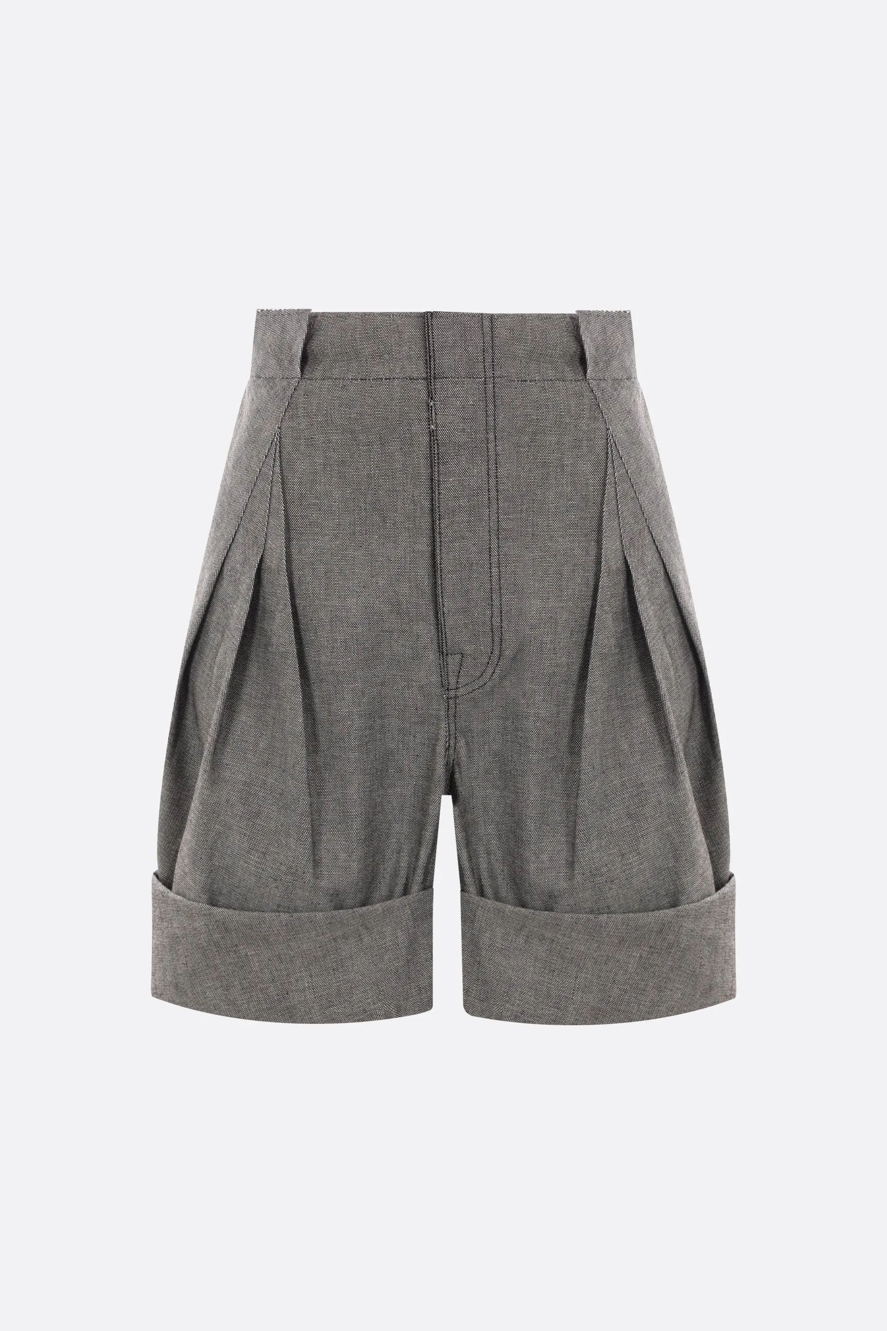 high-waist cotton shorts