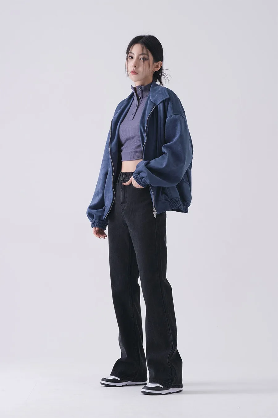 High-Waist Denim Pants