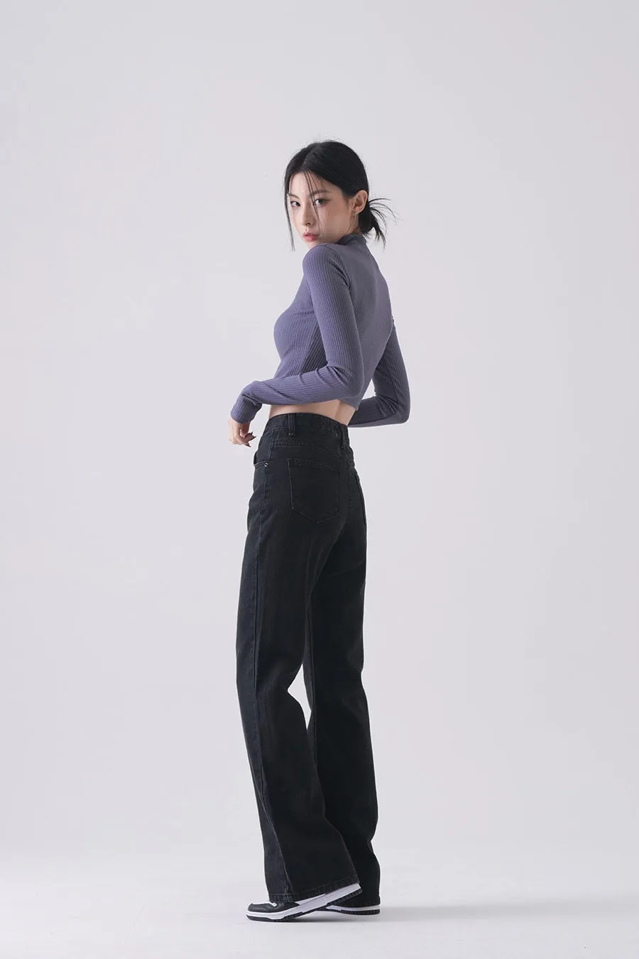 High-Waist Denim Pants