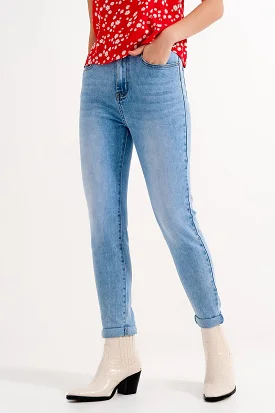 High Waist Skinny Jeans in Light Blue