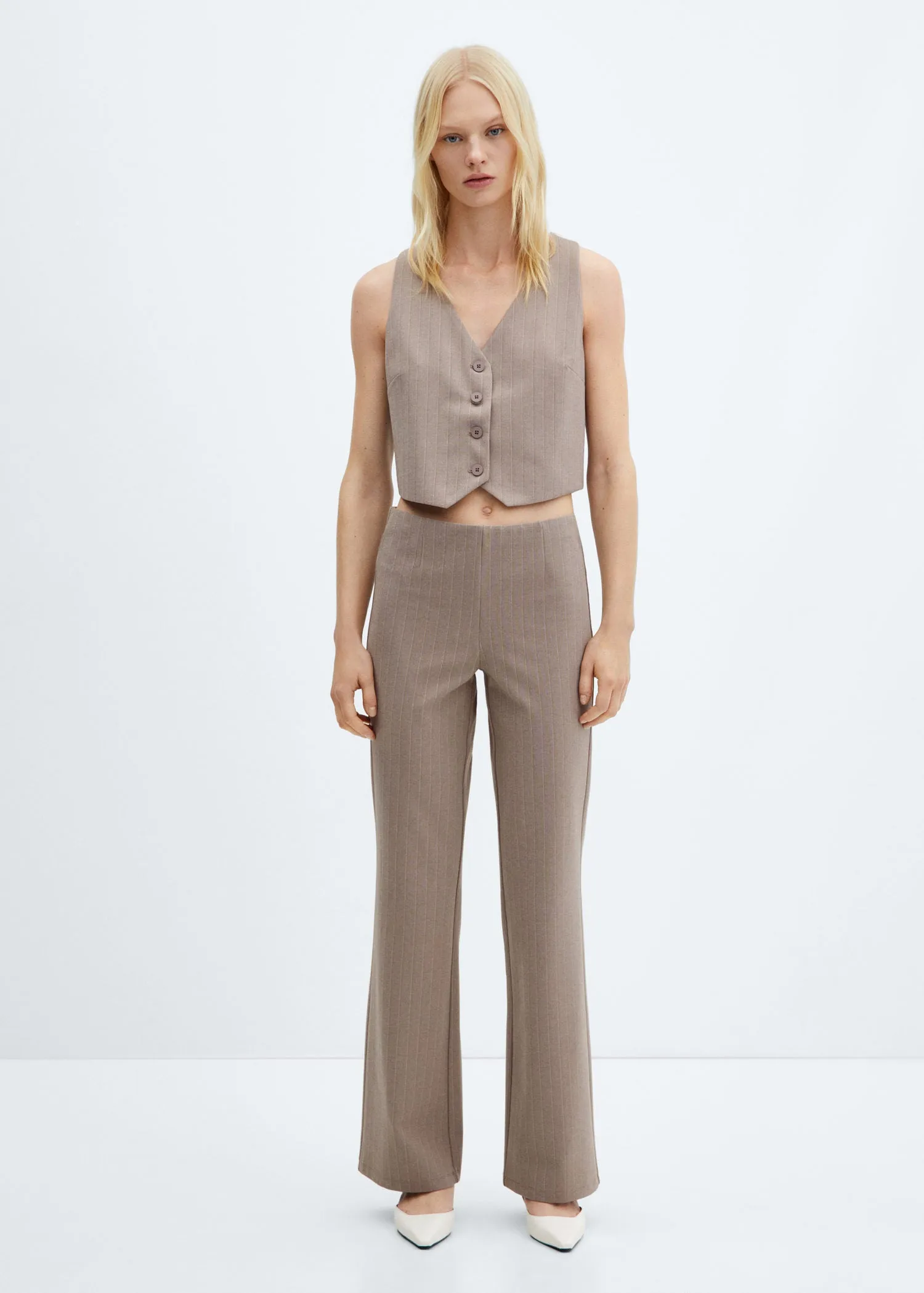 High-waist straight trousers