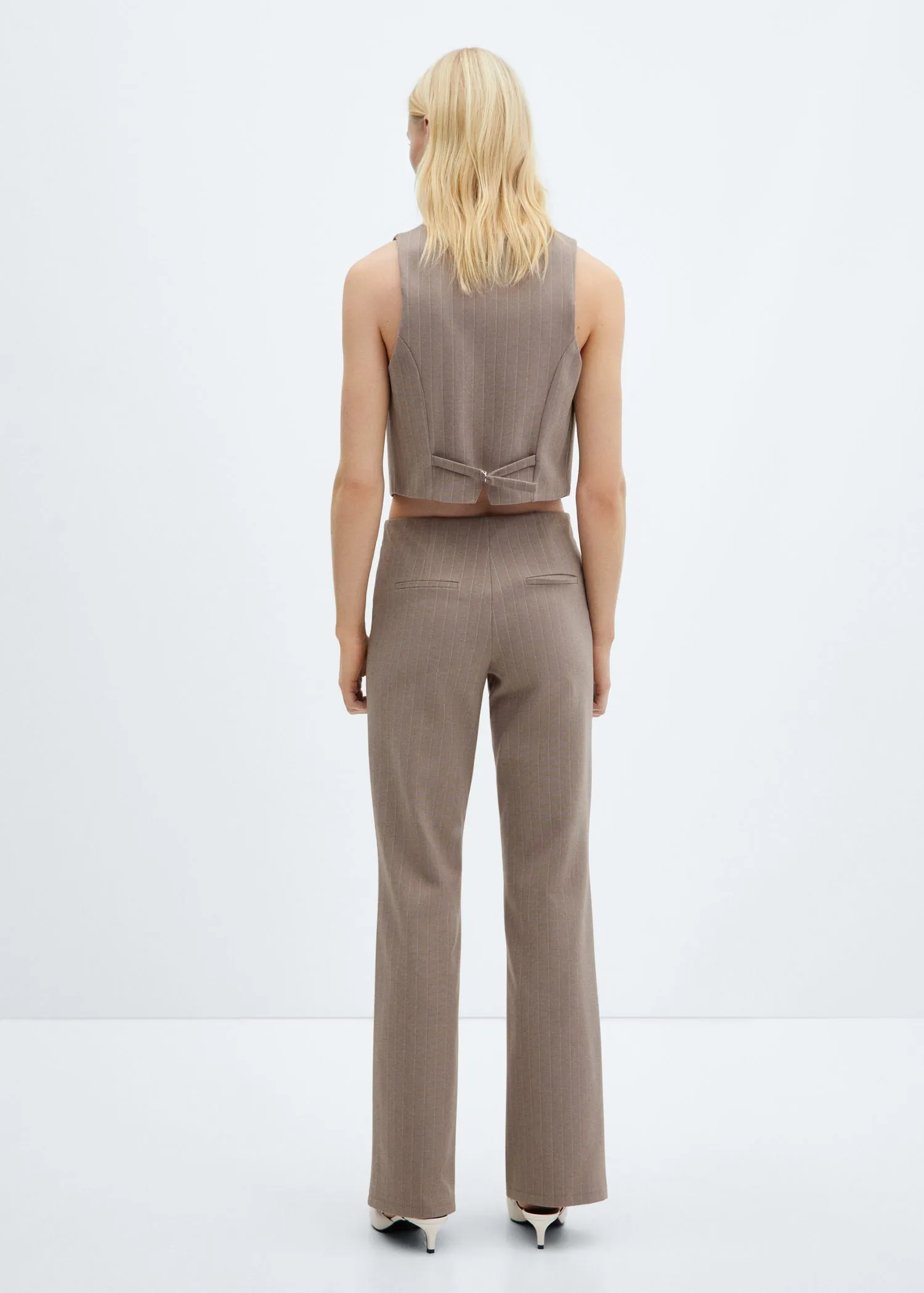 High-waist straight trousers