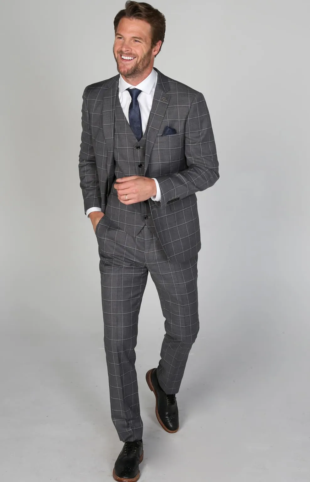 Hobbs Grey Men's Three Piece Suit