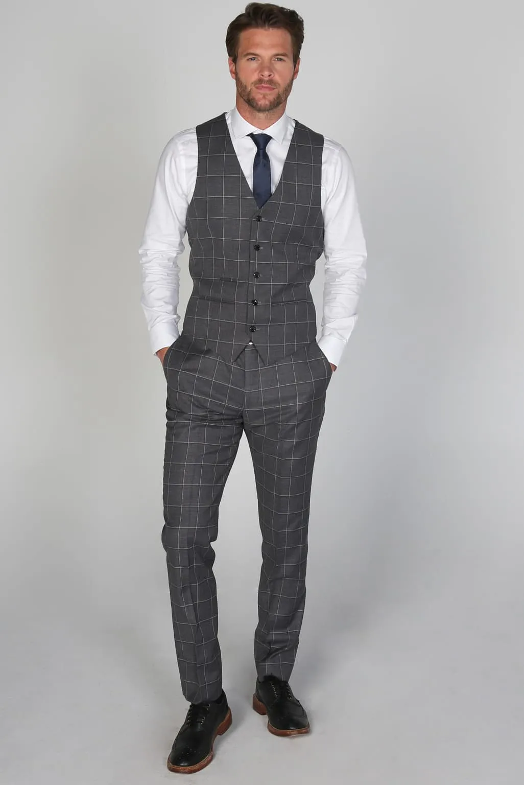 Hobbs Grey Men's Three Piece Suit