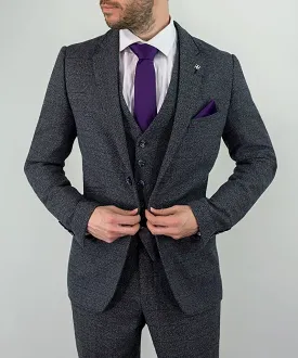 House of Cavani Blue Burnaby 3 Piece Tweed Suit