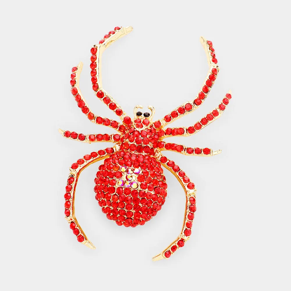 iLLASPARKZ Crystal Embellished Spider Brooch