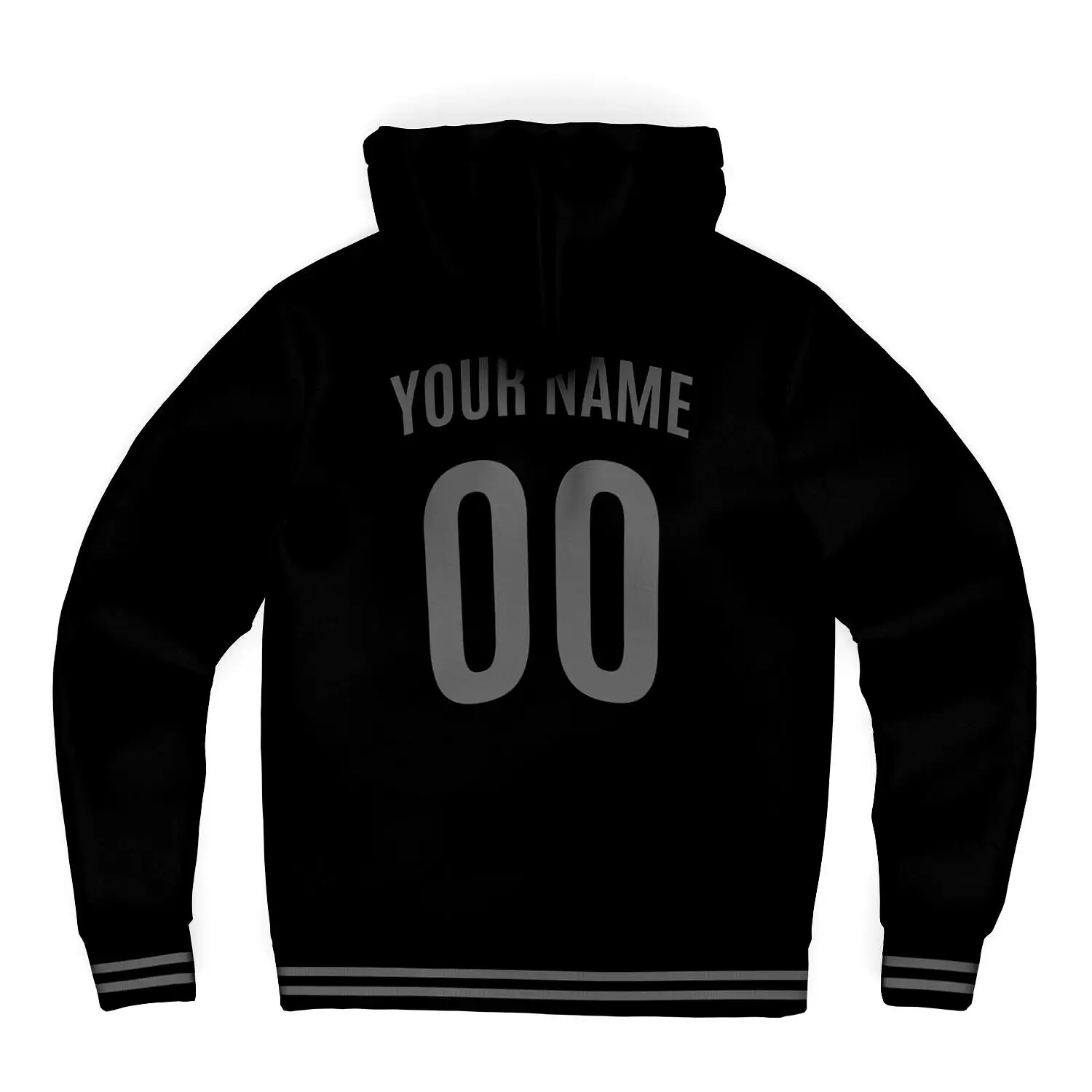 Italy Black/grey Microfleece Zip-Up Hoodie - Custom Name + Number