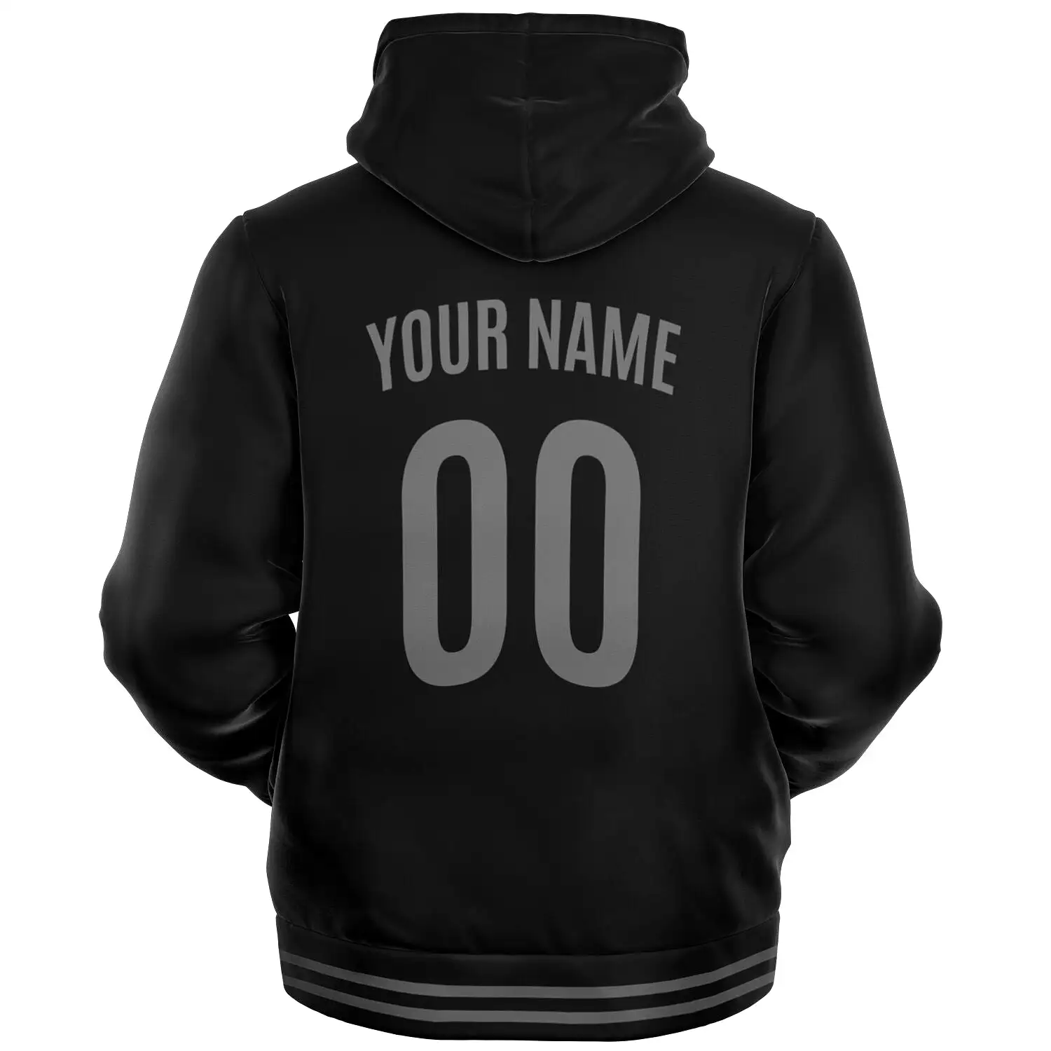 Italy Black/grey Microfleece Zip-Up Hoodie - Custom Name + Number