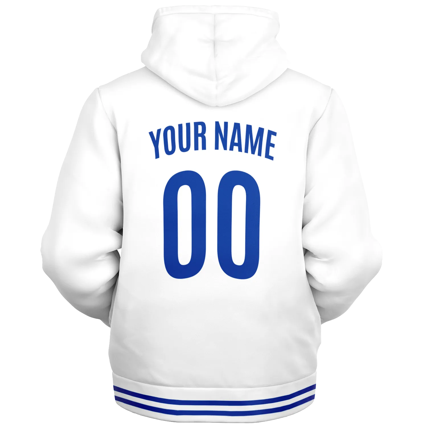 Italy White Microfleece Zip-Up Hoodie - Custom Name + Number