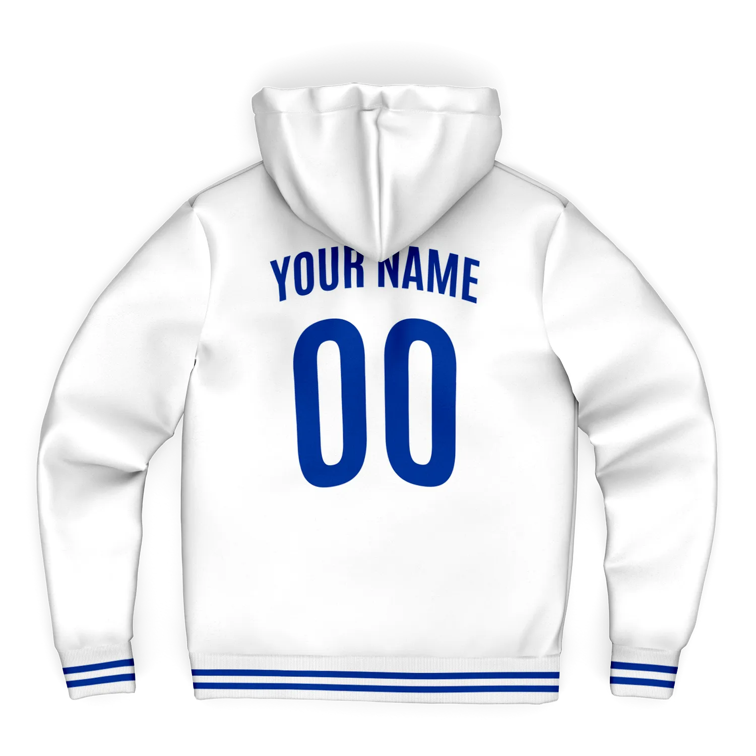 Italy White Microfleece Zip-Up Hoodie - Custom Name + Number