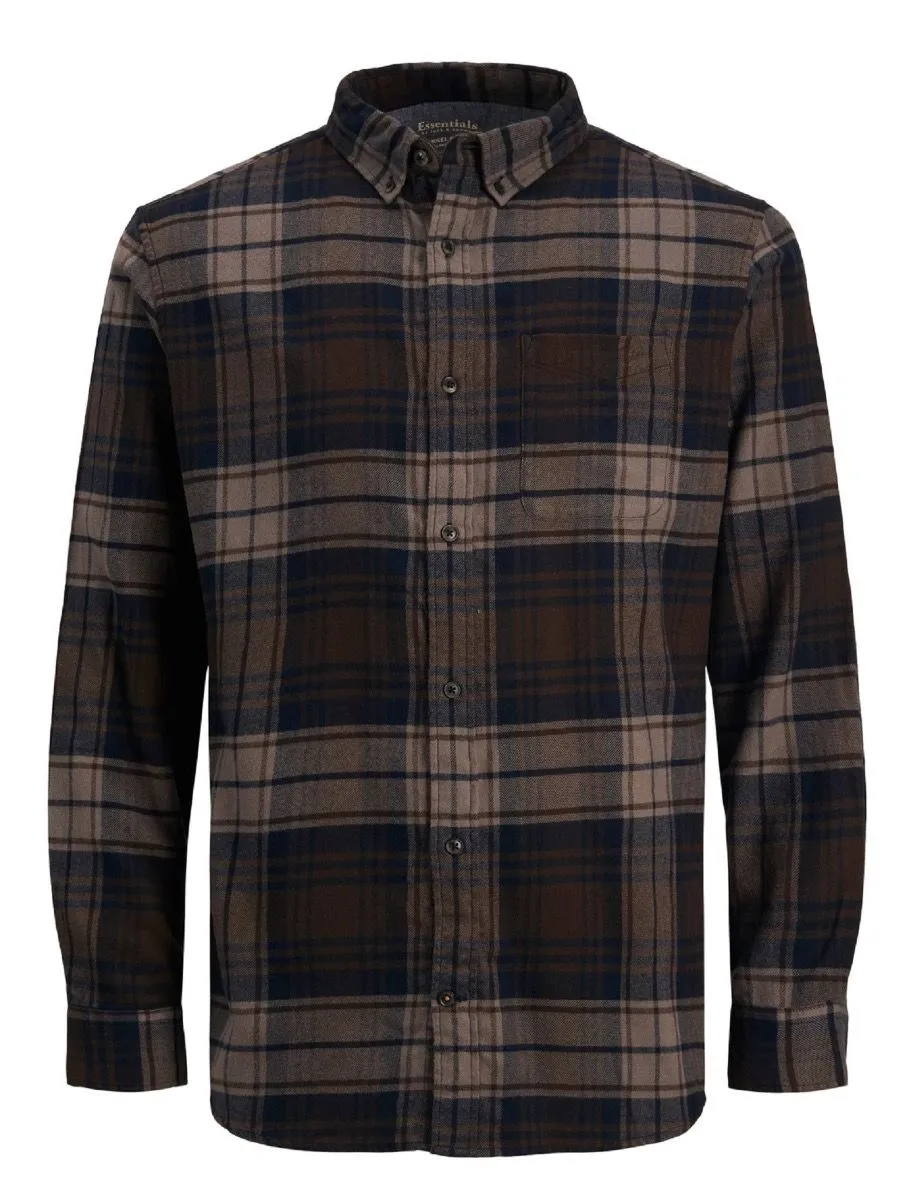 Jack & Jones Classic Check Long Sleeve Shirt Black Coffee