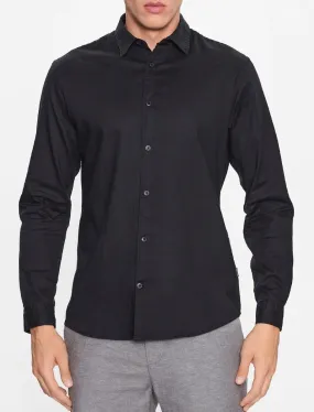 Jack & Jones Gingham Plain Long Sleeve Shirt Black