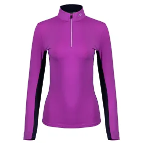 KJUS Sunshine Sport Half Zip Ladies Golf Mid Layer Foxglove