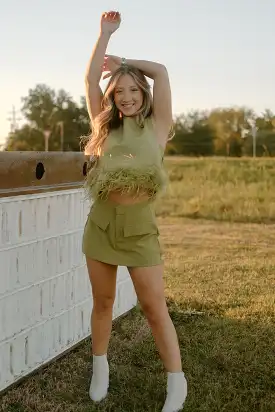 Lime Green Mini Skort