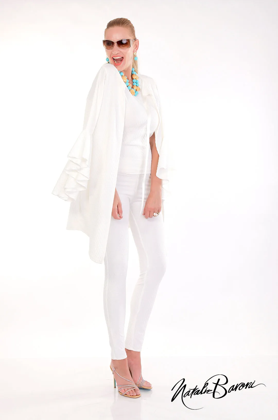 Long Bell Sleeve Jacket - Amalfi