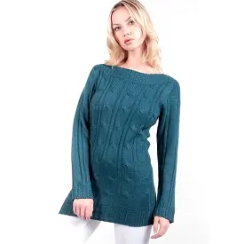 Long sleeve boat neckline sweater