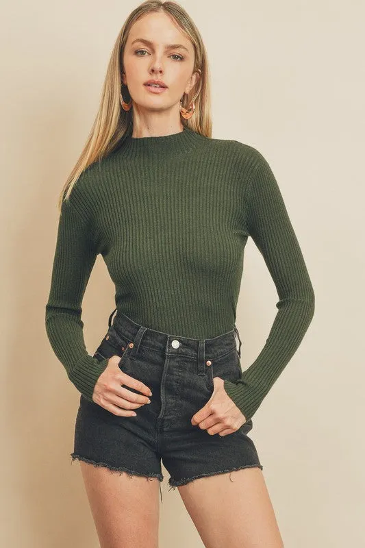 Long Sleeve Mock Neck Sweater