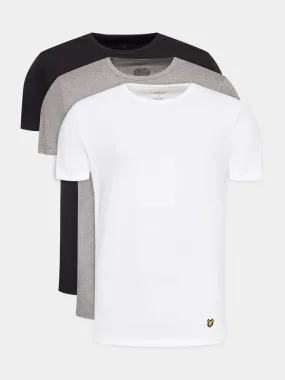 Lyle & Scott Maxwell 3 Pack Crew Neck T-Shirt Black/Grey/White