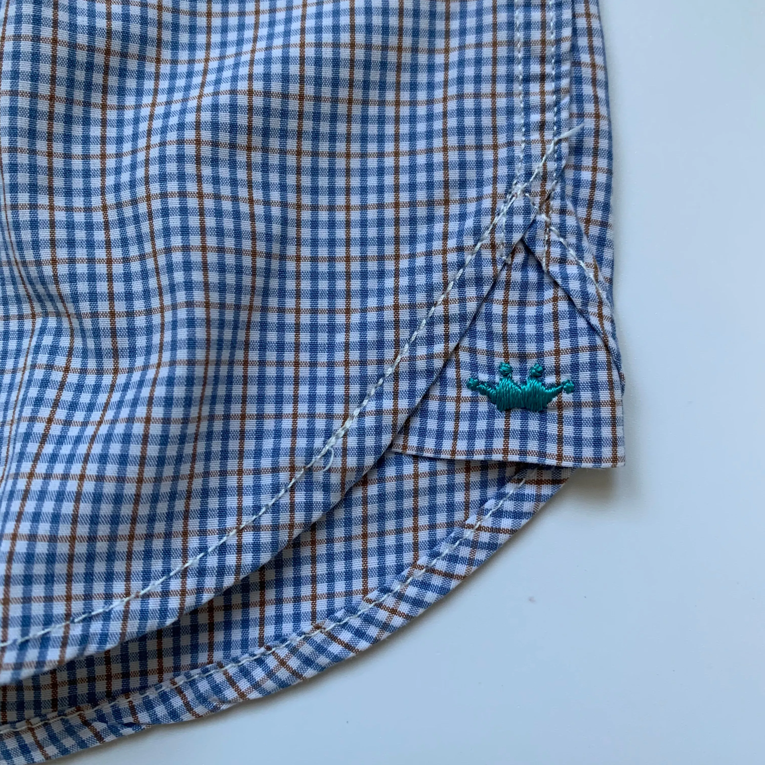 Marie-Chantal Blue Cotton Check Shirt: 4 Years