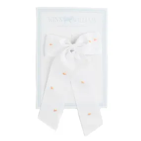 Medium Candy Corn Bow - White