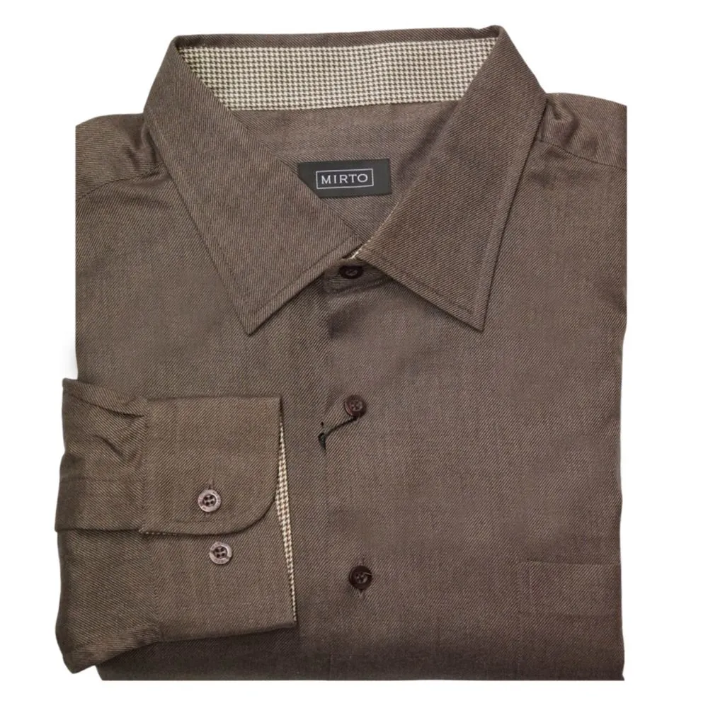 MIRTO Cotton Brown Shirt | Menswear Online