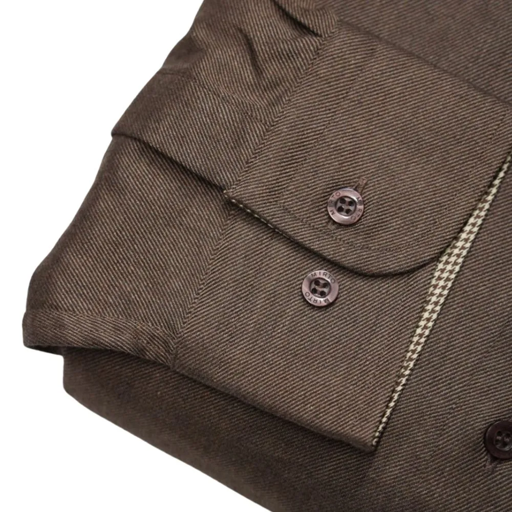 MIRTO Cotton Brown Shirt | Menswear Online