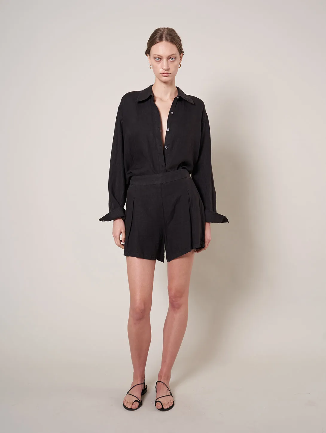 Mylo Linen Shirt - Black