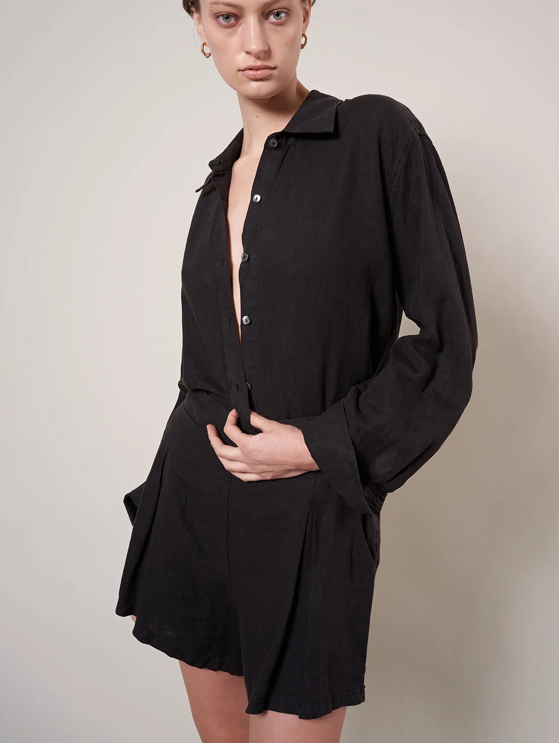 Mylo Linen Shirt - Black