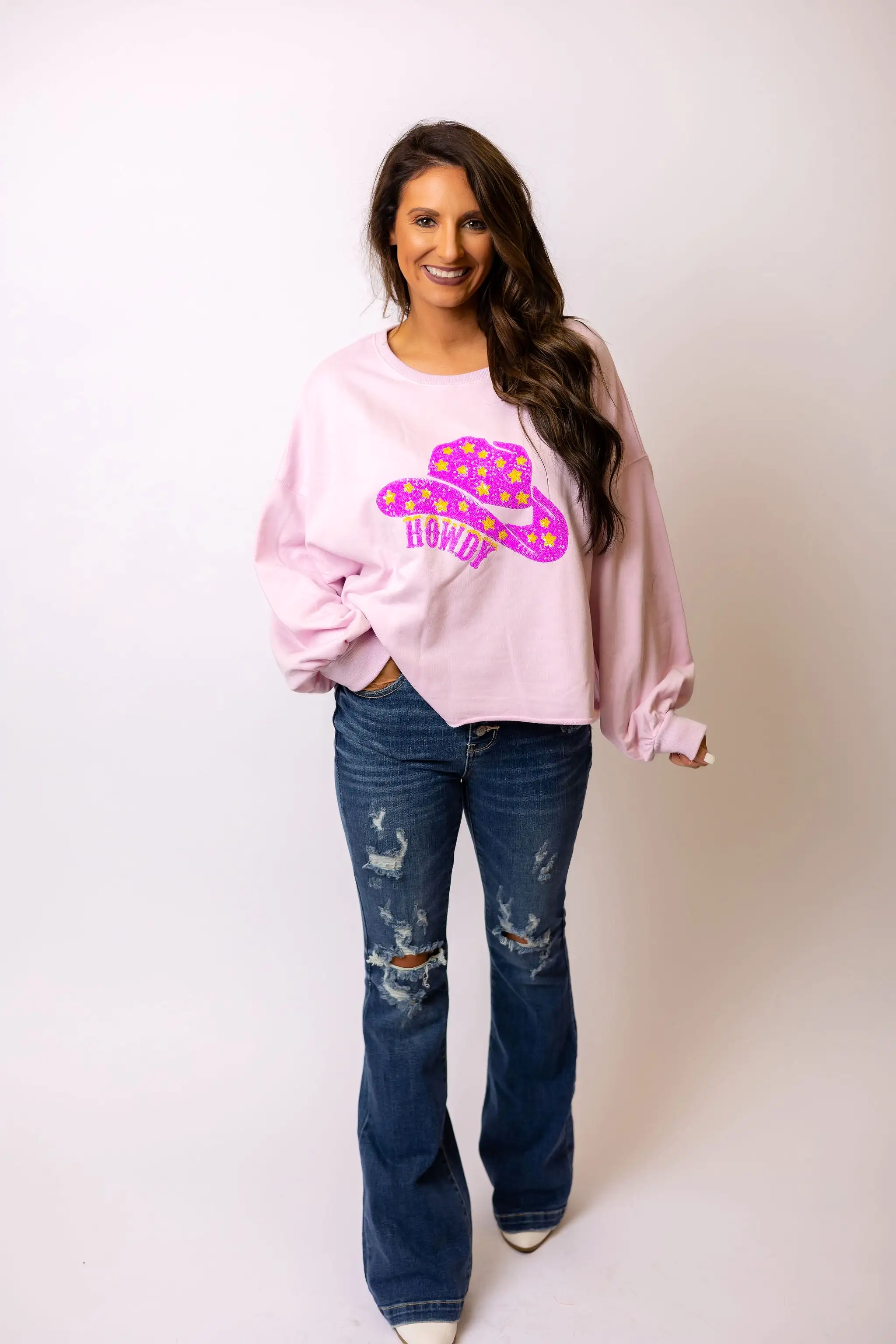 Pink Howdy Oversized Sweater