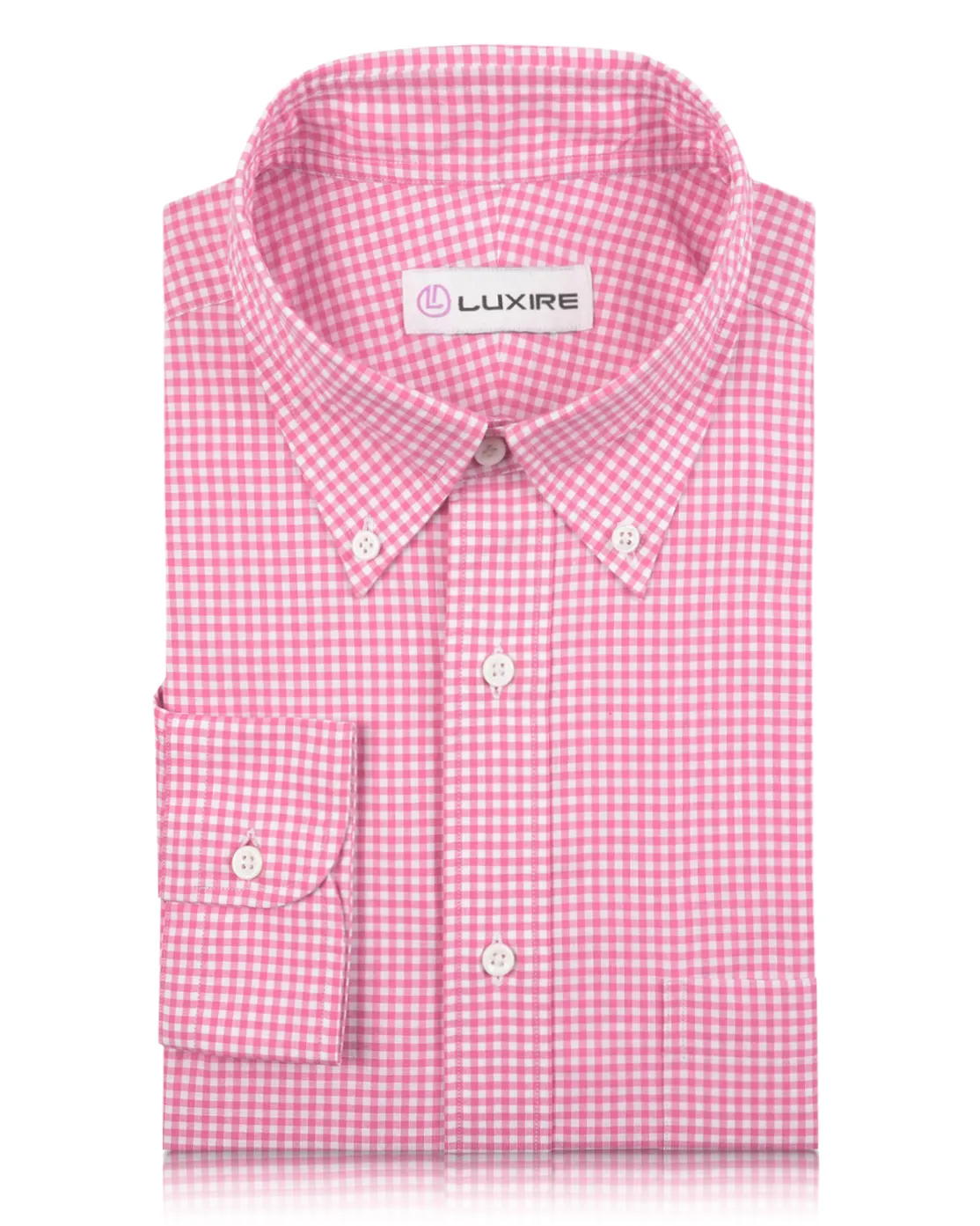 Pink White Mini Gingham Checks Shirt