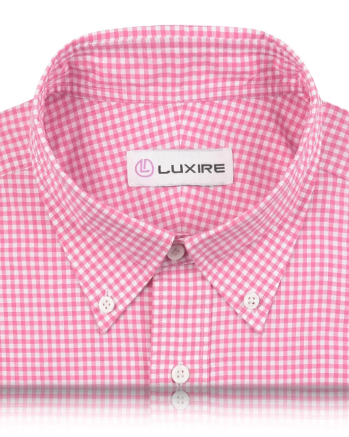 Pink White Mini Gingham Checks Shirt