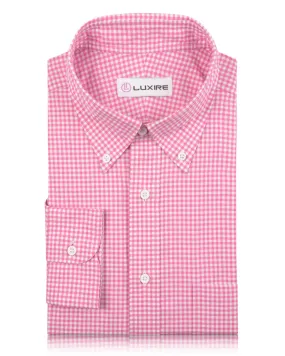 Pink White Mini Gingham Checks Shirt