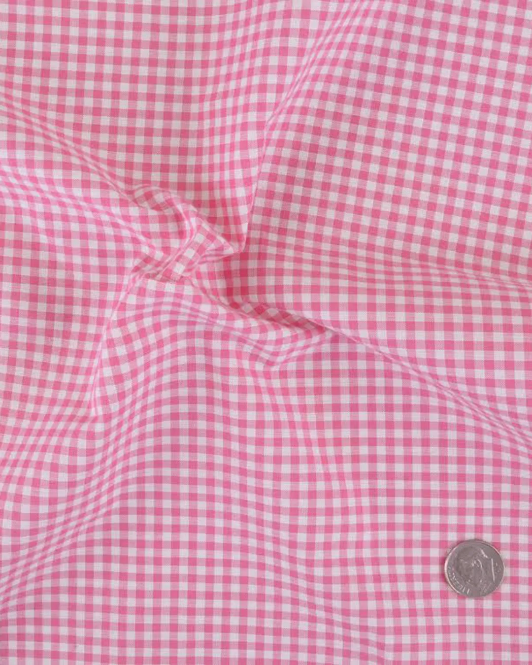 Pink White Mini Gingham Checks Shirt