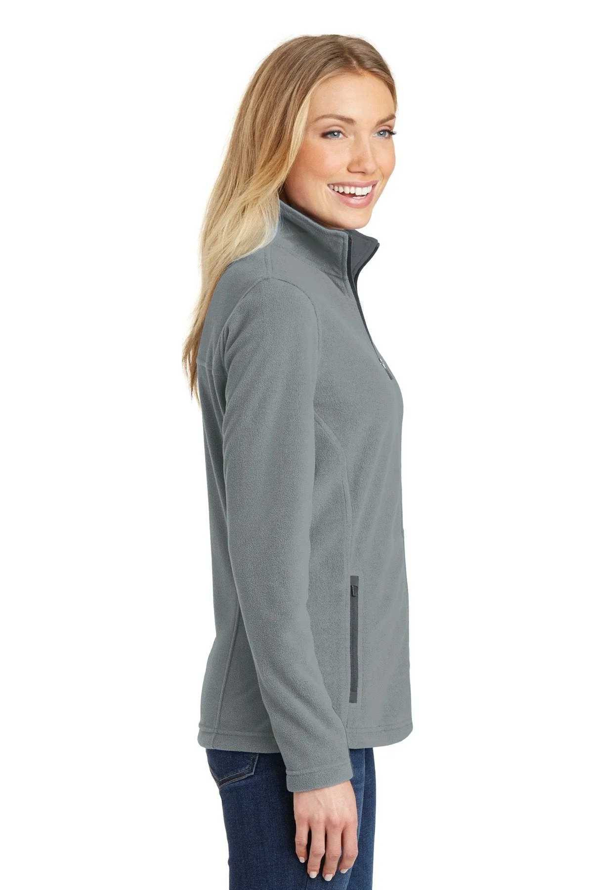 Port Authority Ladies Summit Fleece Full-Zip Jacket L233 Frost Grey/ Magnet