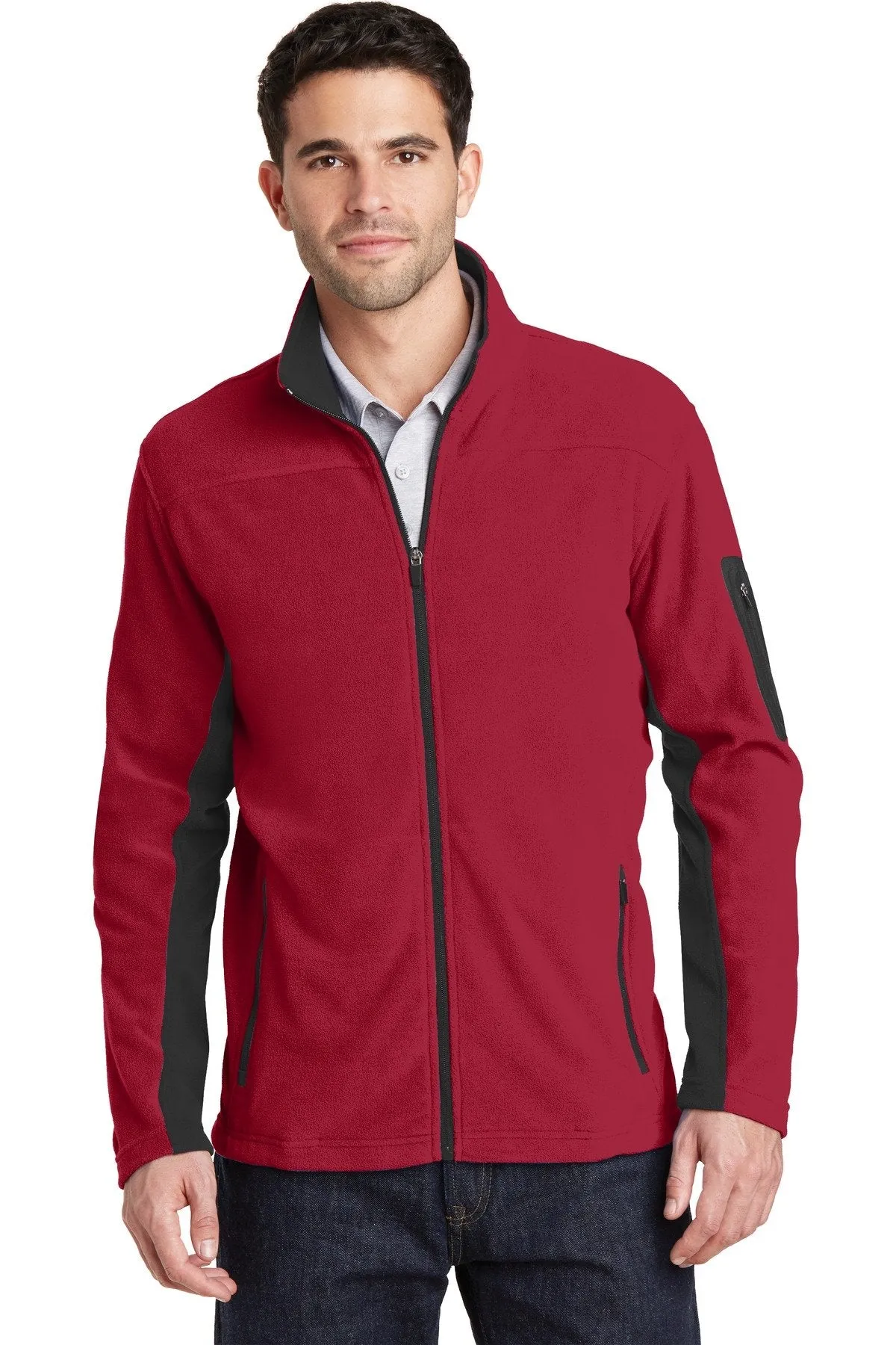 Port Authority Summit Fleece Full-Zip Jacket F233 Rich Red/ Black