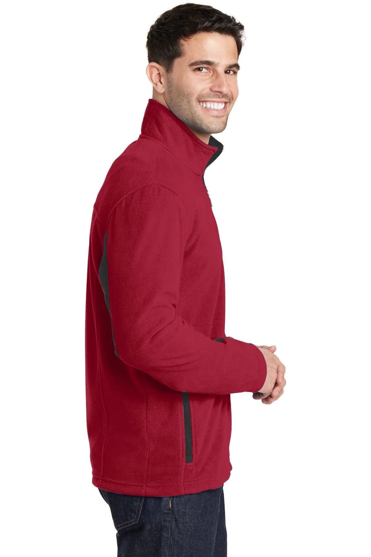 Port Authority Summit Fleece Full-Zip Jacket F233 Rich Red/ Black