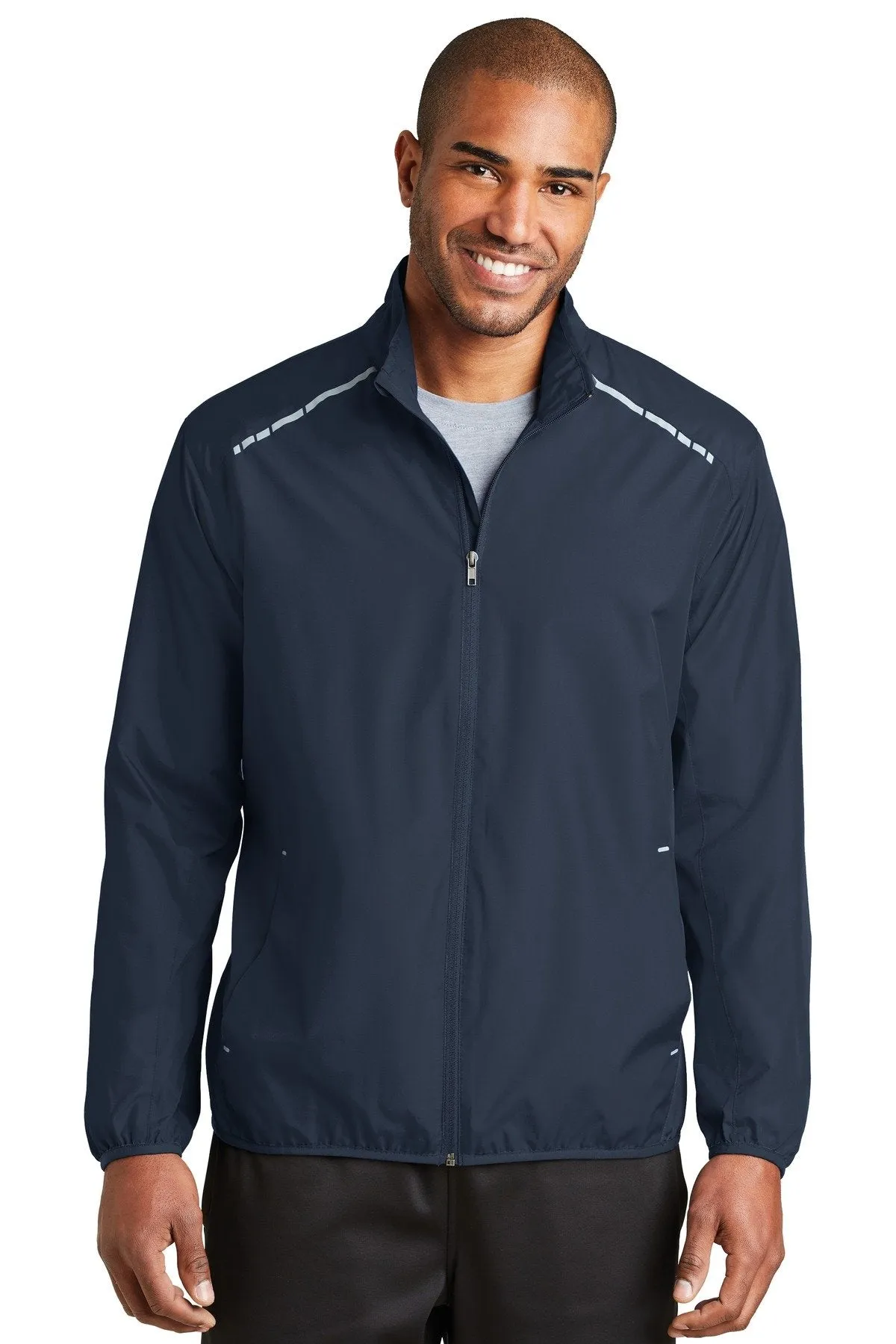 Port Authority Zephyr Reflective Hit Full-Zip Jacket J345 Dress Blue Navy