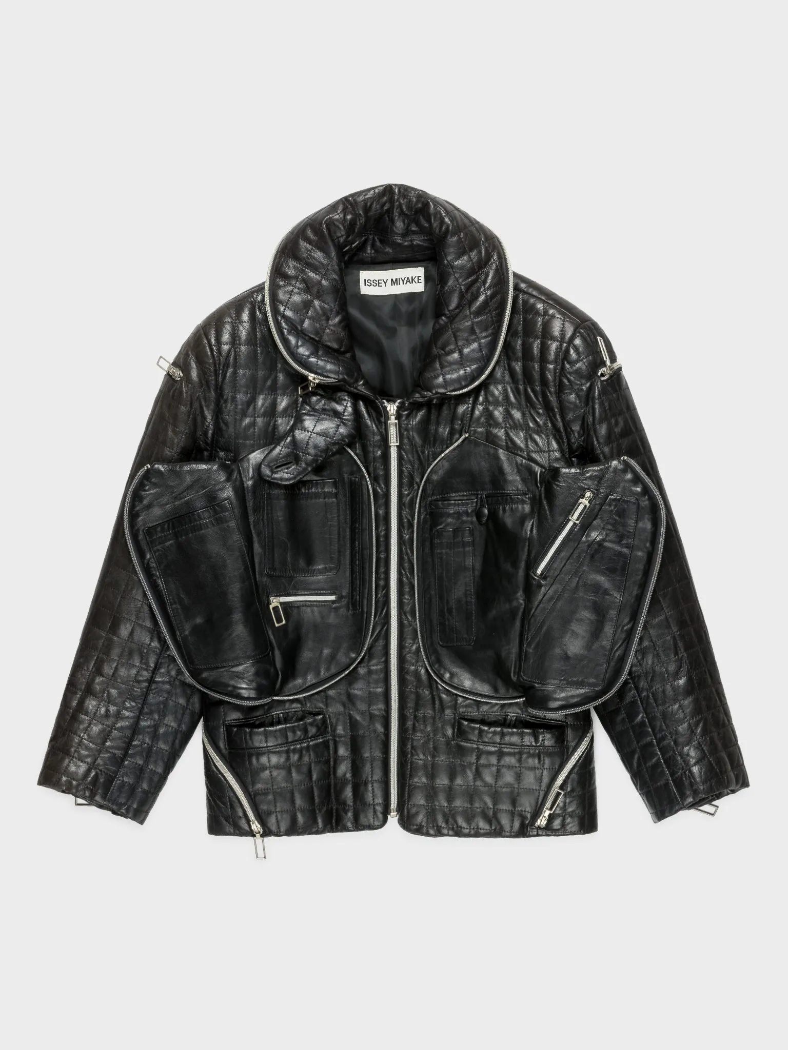 Quilted Leather Zip Jacket