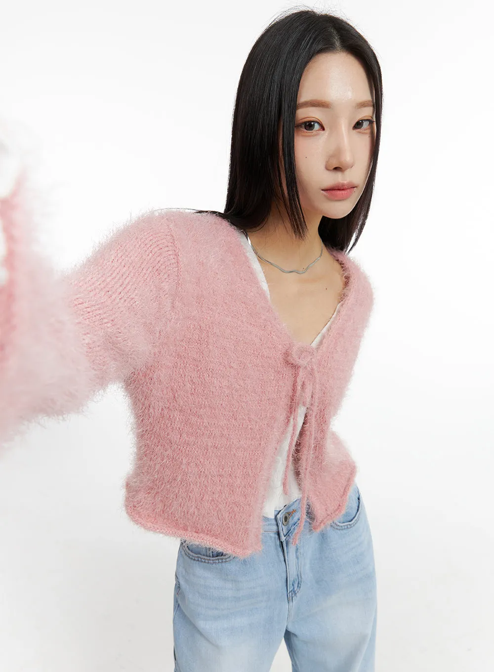 Ribbon Crop Knit Sweater CJ408